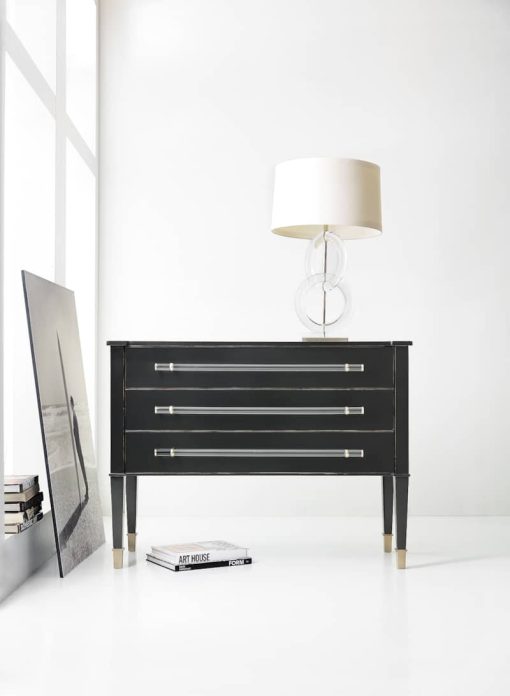 Hooker Furniture Melange Rowan Living Room Three Drawer Black Chest - Image 3