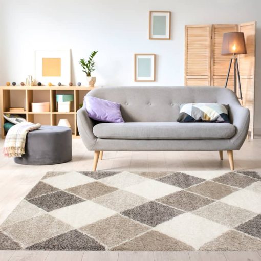 Kalora Maroq 7'10" X 10'10" Cream Beige Diamonds Rug - Image 3