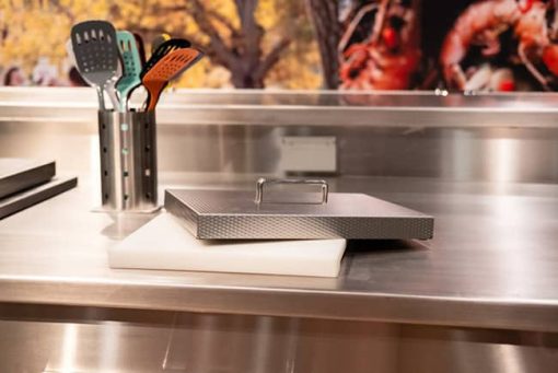 Hestan Outdoor Countertop Trash Chute With Cutting Board & Cover - Image 3