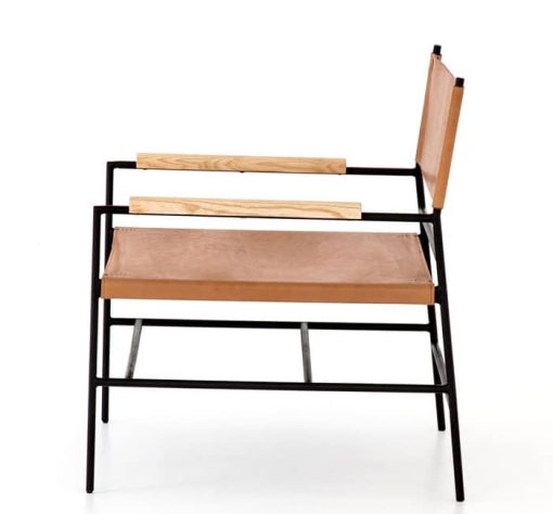 Four Hands Bishop Collection Chestnut Brown Jack Leather Chair - Image 3