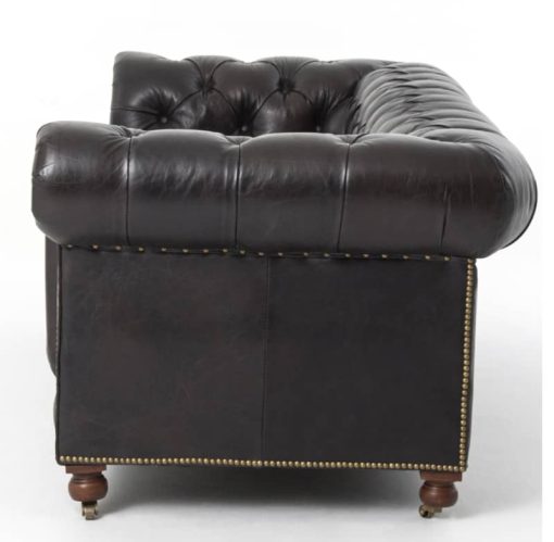 Four Hands Old Saddle Black 96" Conrad Sofa - Image 3