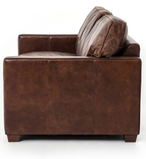 Four Hands Carnegie Collection 72" Cigar Brown Leather Larkin Sofa - Image 3