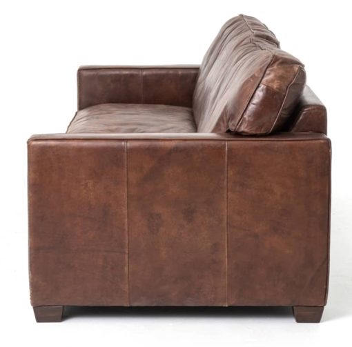 Four Hands Carnegie Collection 88" Cigar Brown Leather Larkin Sofa - Image 3