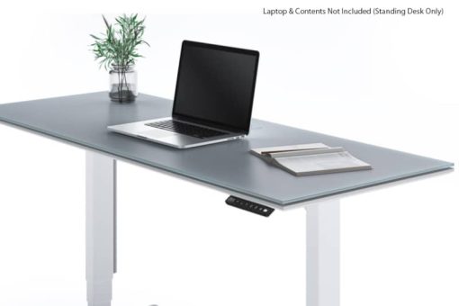 BDI Centro 6451-2 Smooth Satin White/ Grey Glass 60" x 24" Standing Desk - Image 3