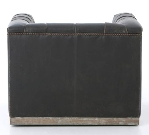 Four Hands Destroyed Black Maxx Swivel Chair - Image 3