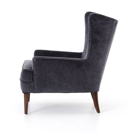 Four Hands Kensington Collection Charcoal Worn Velvet Clermont Chair - Image 3