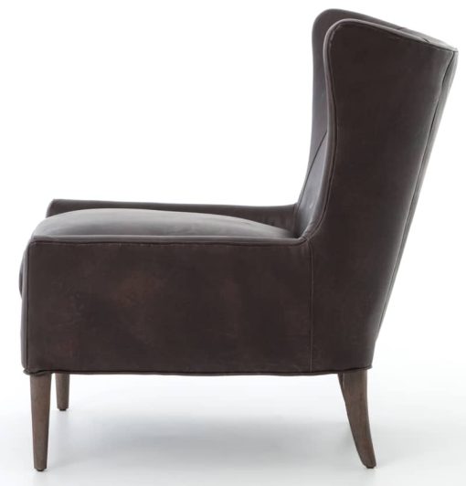 Four Hands Kensington Collection Marlow Vintage Black Wing Chair - Image 3