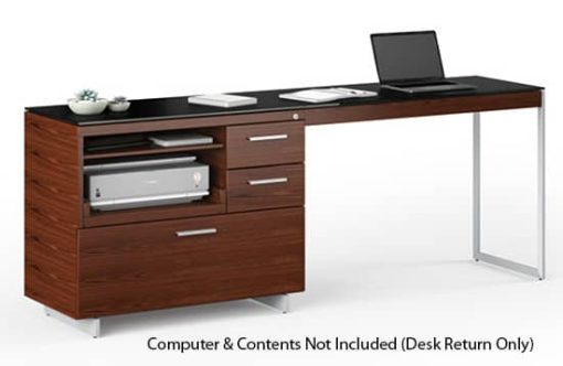 BDI Sequel 20 6112 Chocolate Walnut And Satin Nickel Desk Return - Image 3