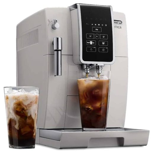 Delonghi Dinamica White Automatic Coffee Machine w/ Espresso & Iced Coffee Features - Image 3