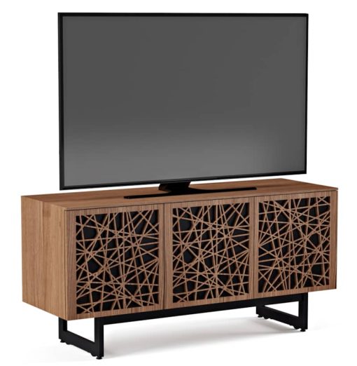 BDI Elements Ricochet Natural Walnut Media with Triple-Width Storage Cabinet - Image 3