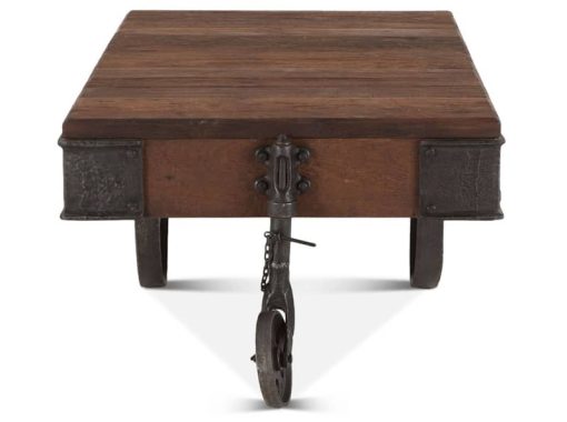 Home Trends & Design Industrial Teak 50" Reclaimed Wood Coffee Table - Image 3