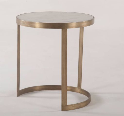 Home Trends & Design Michaelangelo 22" White Marble Nesting Side Table - Image 3
