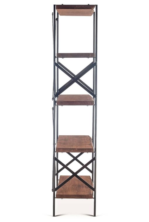 Home Trends & Design Organic Forge 34" Raw Walnut Tall Bookshelf - Image 4