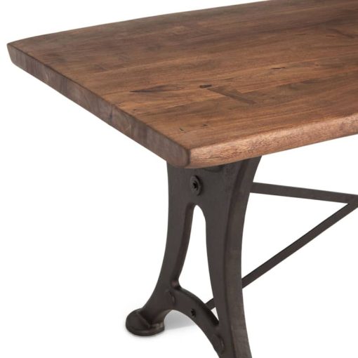 Home Trends & Design Organic Forge 72" Raw Walnut Gathering Table - Image 4