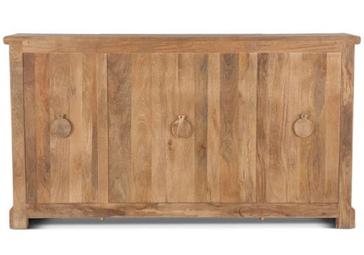 Home Trends & Design San Rafael 75" Antique Oak Glass Cabinet - Image 3