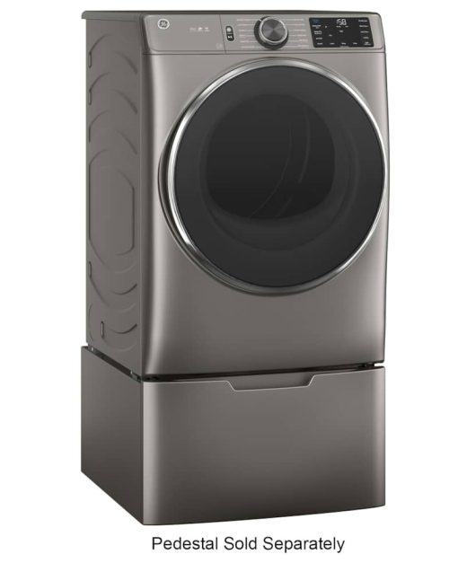 GE ADA 7.8 Cu. Ft. Satin Nickel Smart Front Load Gas Dryer With Steam And Sanitize Cycle - Image 3