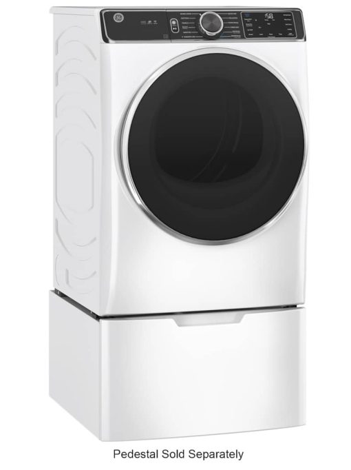 GE ADA 7.8 Cu. Ft. White Smart Front Load Electric Dryer With Steam - Image 3