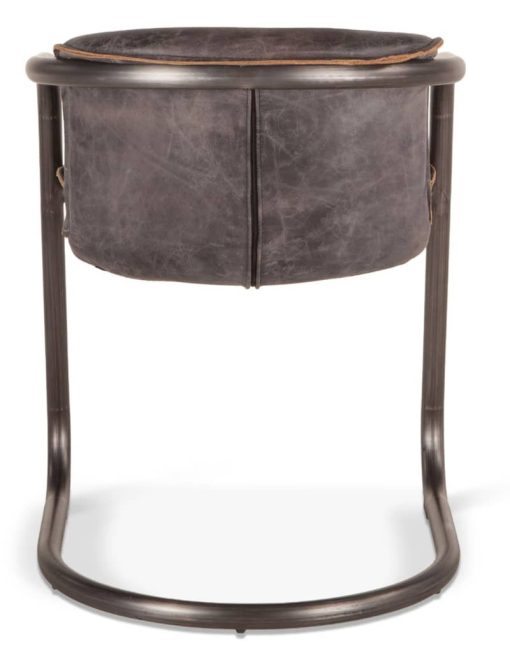 Home Trends & Design Portofino Antique Ebony Leather Dining Chair - Image 3