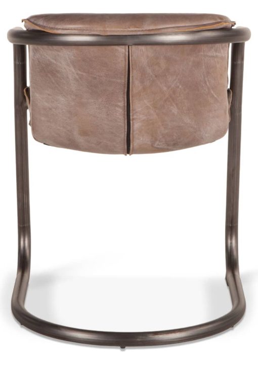 Home Trends & Design Portofino Jet Brown Leather Dining Chair - Image 3
