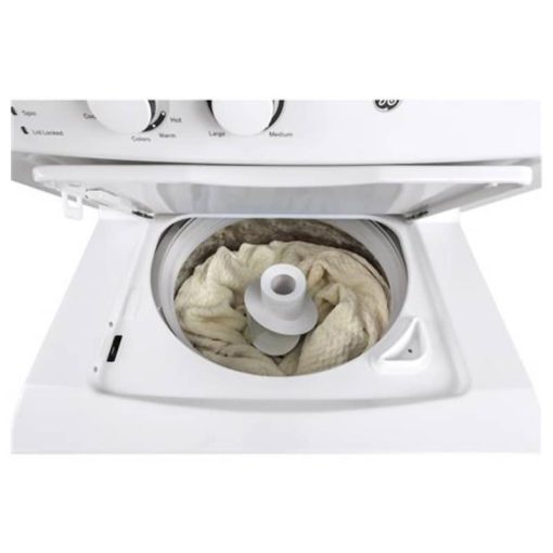 GE Unitized Spacemaker 27" White Stack Washer With Gas Dryer - Image 3
