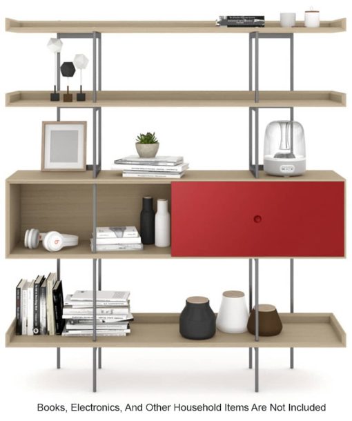BDI Margo 5201 Drift Oak And Cayenne Modern Display And Shelf - Image 3