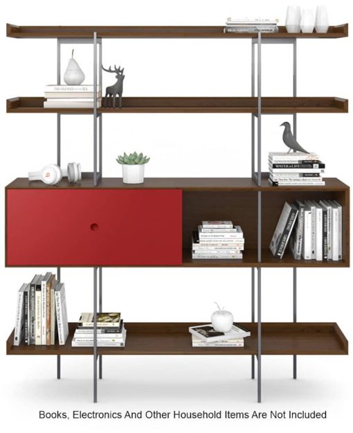 BDI Margo 5201 Toasted Walnut And Cayenne Modern Display And Shelf - Image 3