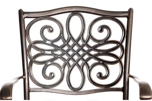 Hanover Traditions 5-Piece Outdoor Dining Set In Blue/Bronze With 4 Swivel Rockers, 48" Cast-Top Table - Image 4