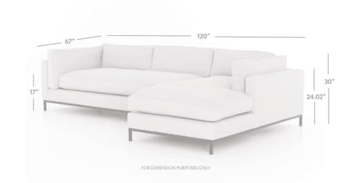 Four Hands Atelier Collection Bennett Charcoal Grammercy 2-Piece RAF Chaise Sectional - Image 3