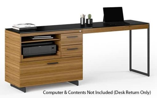 BDI Sequel 20 6112 Natural Walnut And Black Desk Return - Image 4