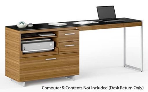 BDI Sequel 20 6112 Walnut And Satin Nickel Desk Return - Image 3