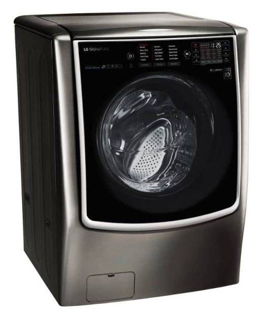 LG SIGNATURE 5.8 Cu. Ft. Black Stainless Steel Smart Wi-Fi Enabled Front Load Washer - Image 3