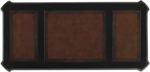 Hooker Furniture Black Home Office Telluride 76" Executive Desk With Leather Panels - Image 3