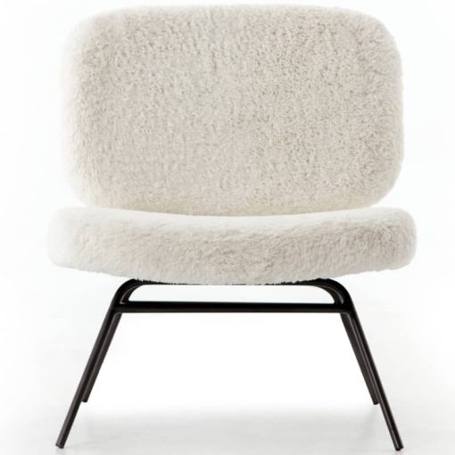 Four Hands Irondale Collection Ivory Angora Caleb Accent Chair - Image 2