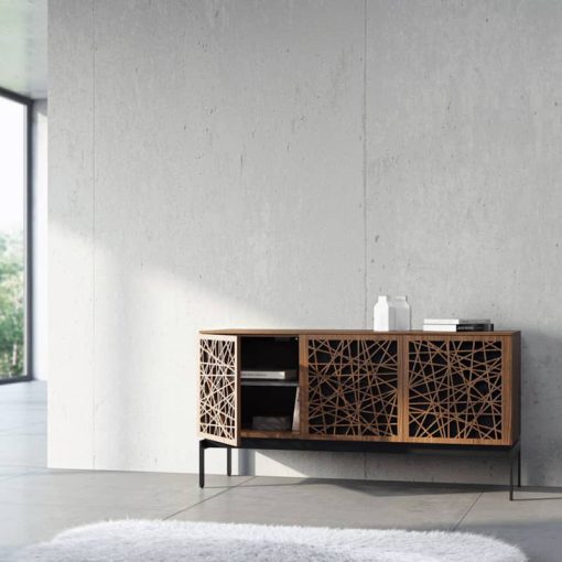 BDI Elements 8777-CO Natural Walnut With Ricochet Doors Storage Console - Image 3