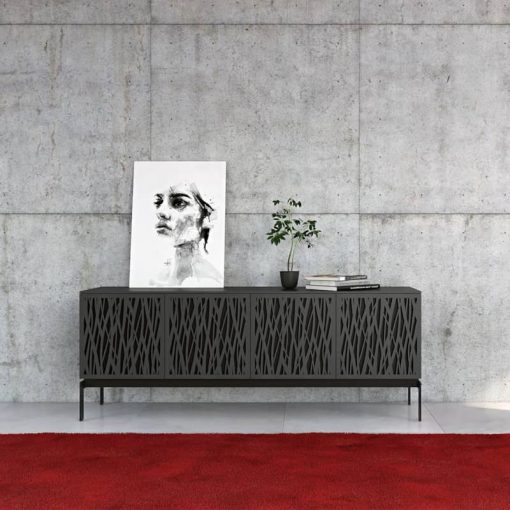 BDI Elements 8779-CO Charcoal With Wheat Doors Storage Console - Image 3
