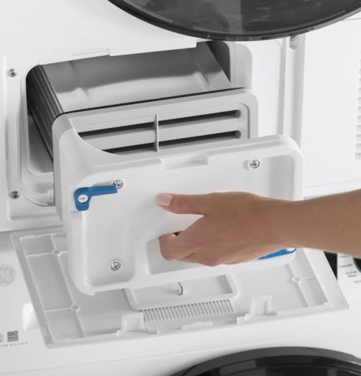 GE 4.1 Cu. Ft. White Smart Front Load Ventless Condenser Electric Dryer With Stainless Steel Basket - Image 9