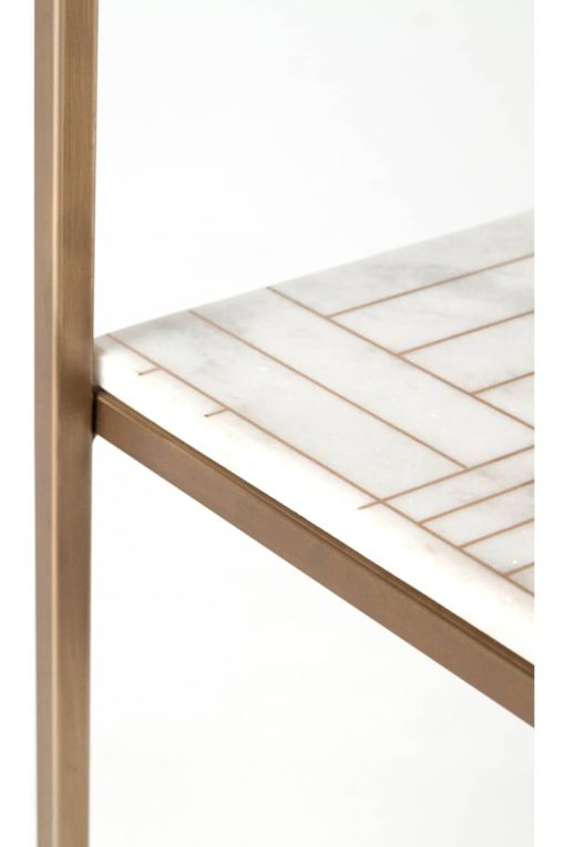 Four Hands Asher Collection Piet Printed Marble Nightstand - Image 3