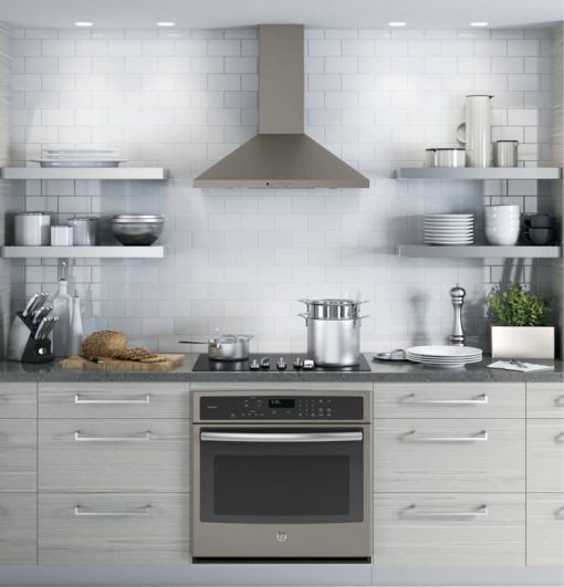 GE 30" Slate Wall-Mount Pyramid Chimney Hood - Image 3