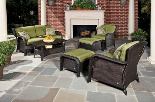 Hanover Strathmere 6-Piece Outdoor Lounge Patio Set In Cilantro Green - Image 2