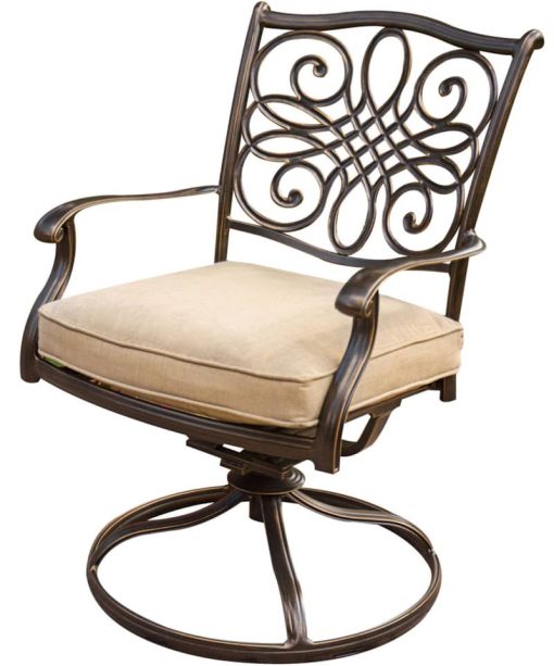 Hanover Traditions Natural Oat & Bronze 9-Piece Outdoor Dining Patio Set - Image 3