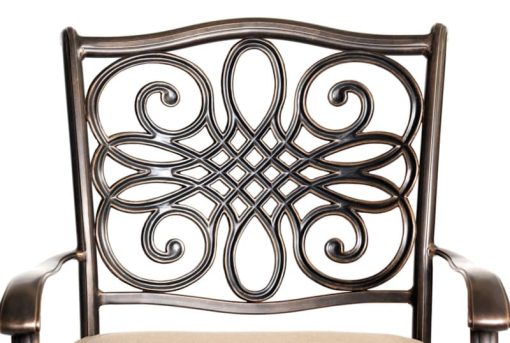 Hanover Traditions Natural Oat & Bronze 9-Piece Outdoor Dining Patio Set - Image 3