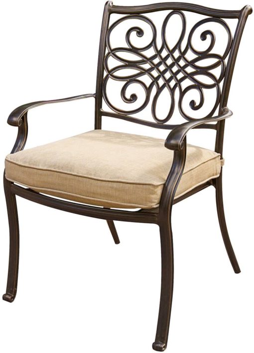 Hanover Brown Traditions 5-Piece Outdoor Dining Patio Set - Image 3