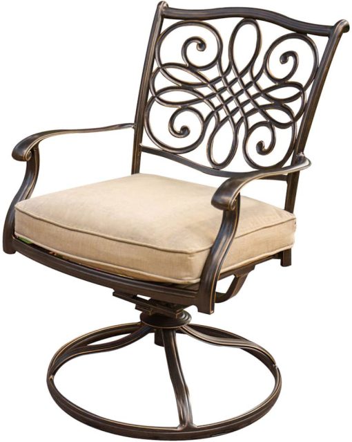 Hanover Brown Traditions 5-Piece Outdoor Dining Patio Set - Image 3