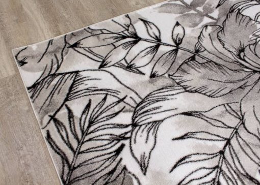 Kalora Platinum 7'10" X 10'6" Grey White Fronds Flowers Rug - Image 4