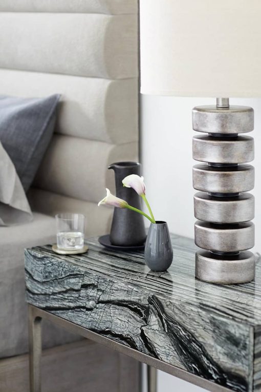 Bernhardt Linea Black Forest Marble Nightstand - Image 4