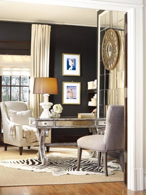 Hooker Furniture Home Office Mirrored Writing Desk - Image 4