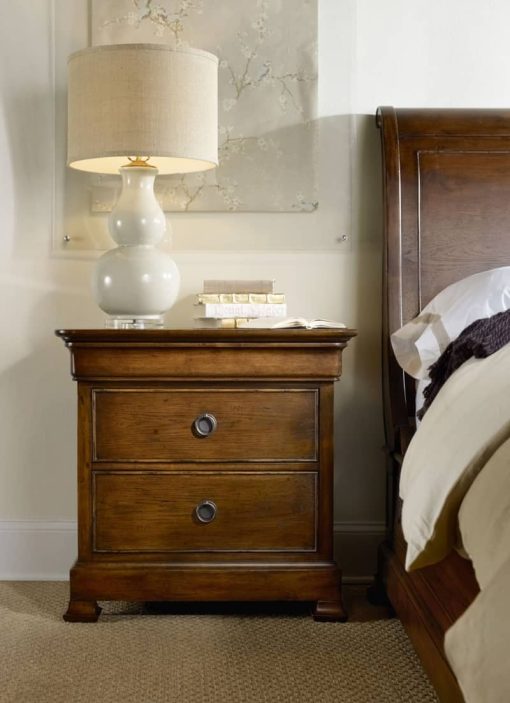 Hooker Furniture Archivist Dark Wood Two-Drawer Nightstand - Image 4