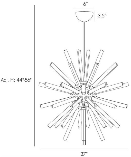 Arteriors Hanley Antique Brass Large Chandelier - Image 4