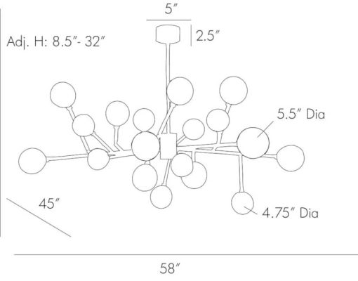 Arteriors Dallas Vintage Brass Medium Chandelier - Image 4