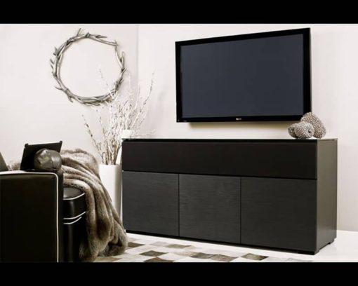 Salamander Designs Chameleon Collection Chicago 347 Black Oak AV Cabinet - Image 4